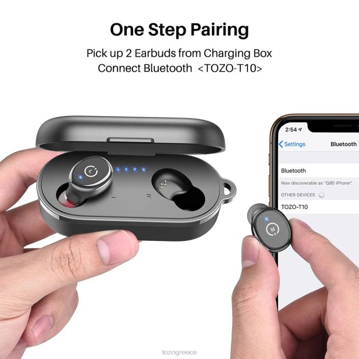 TOZO t10 μαύρος ακουστικά H6VX23