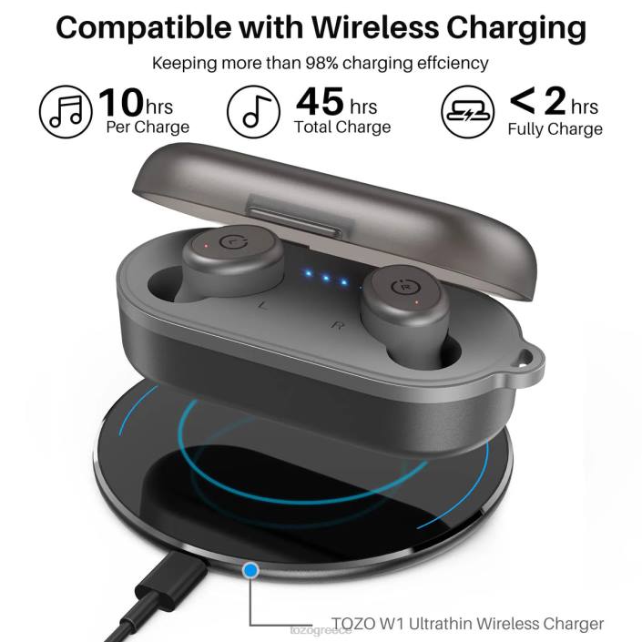 TOZO t10 γκρί ακουστικά H6VX24