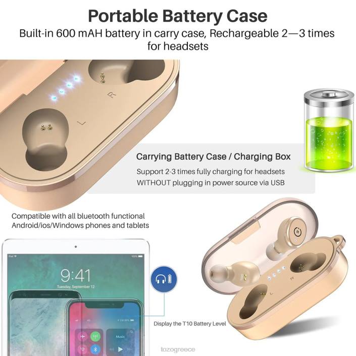 TOZO t10 άσπρο ακουστικά H6VX25