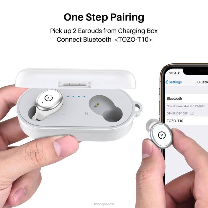 TOZO t10 άσπρο ακουστικά H6VX25