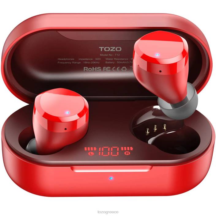 TOZO t12 το κόκκινο ακουστικά H6VX47