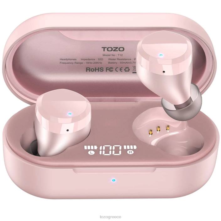 TOZO t12 ροζ χρυσός ακουστικά H6VX49