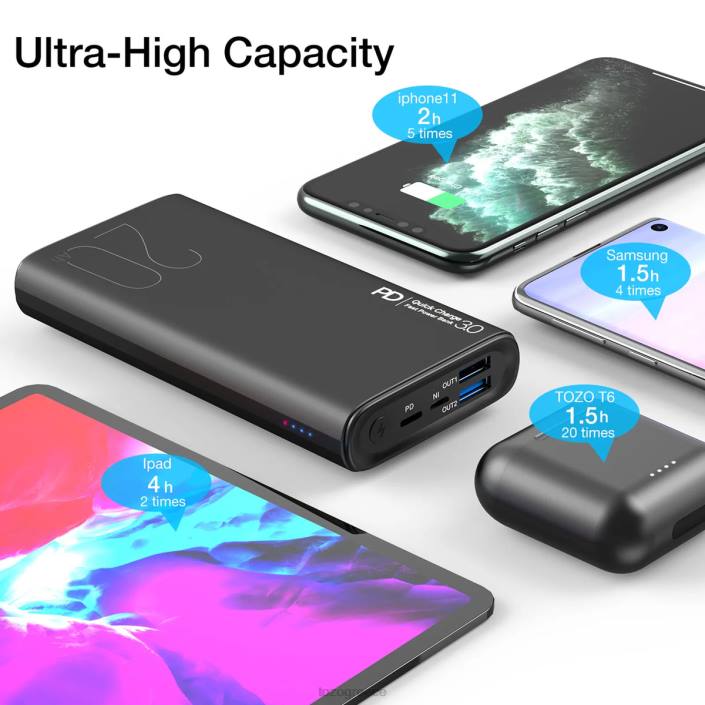 TOZO pb1 power bank μαύρος αξεσουάρ H6VX148
