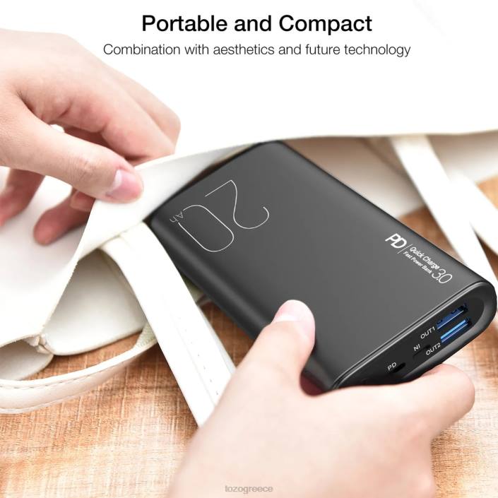TOZO pb1 power bank γκρί αξεσουάρ H6VX149