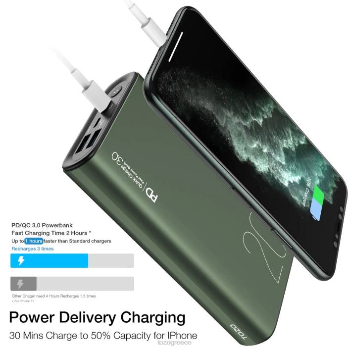 TOZO pb1 power bank πράσινος αξεσουάρ H6VX150