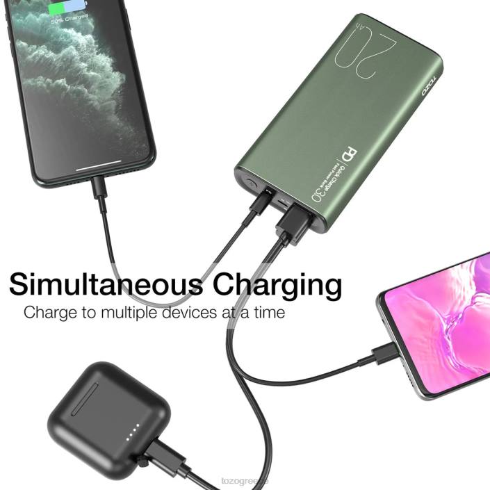 TOZO pb1 power bank πράσινος αξεσουάρ H6VX150