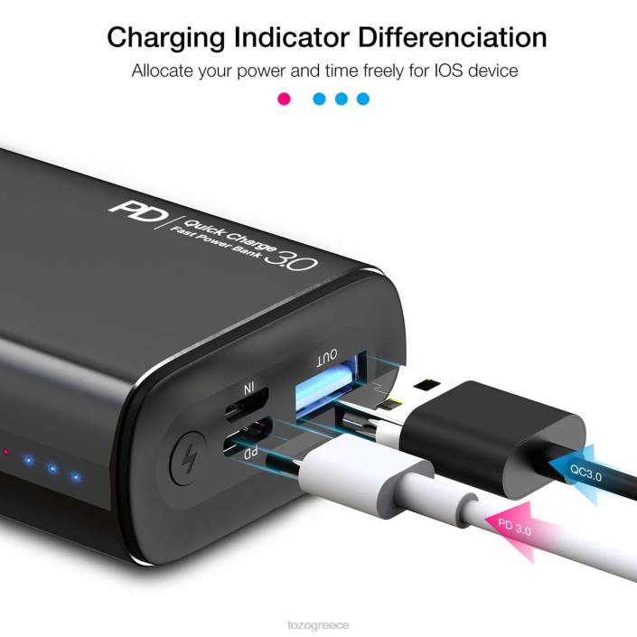 TOZO pb3 power bank μαύρος αξεσουάρ H6VX153