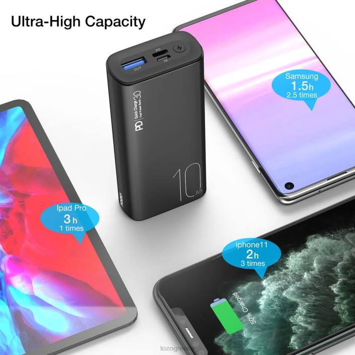 TOZO pb3 power bank γκρί αξεσουάρ H6VX154
