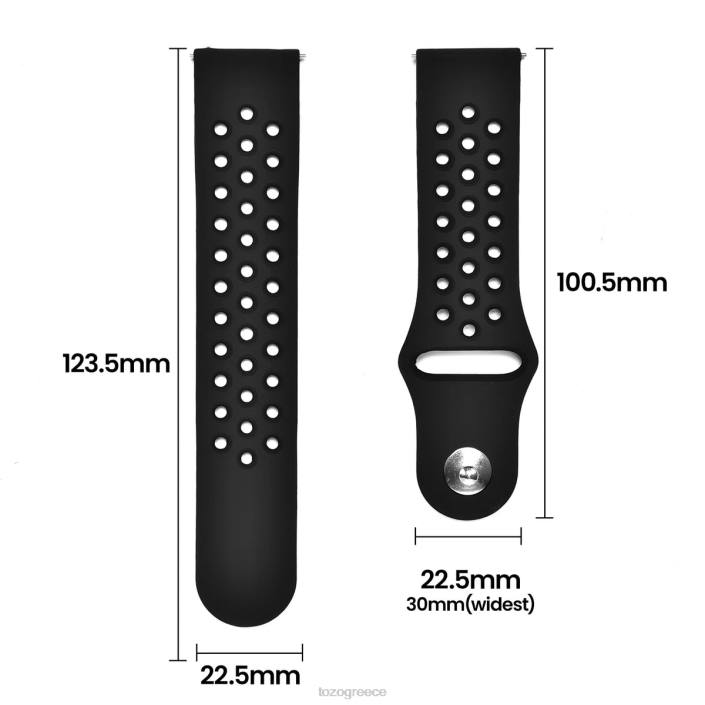 TOZO s3 έξυπνο ρολόι με διάτρητο αναπνεύσιμο λουράκι μαύρος αξεσουάρ H6VX167