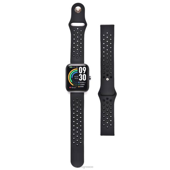 TOZO s3 έξυπνο ρολόι με διάτρητο αναπνεύσιμο λουράκι μαύρος αξεσουάρ H6VX167