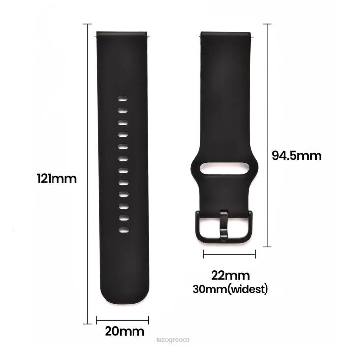 TOZO s3 έξυπνο ρολόι διάτρητο λουράκι μαύρος αξεσουάρ H6VX168