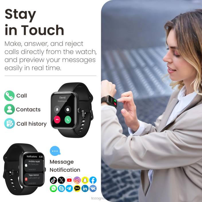 TOZO s3 μαύρος ρολόγια H6VX70